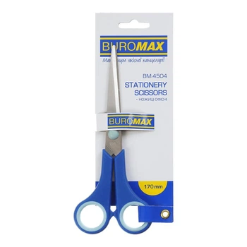 Ножницы с резиновыми вставками Buromax 170 мм синие (BM.4504)