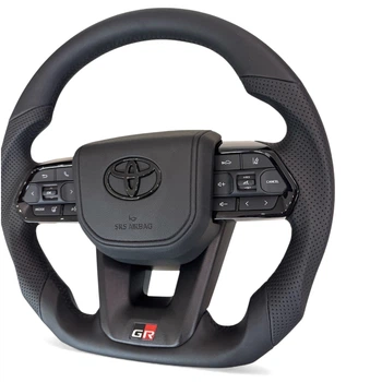 Анатомический руль для Toyota Highlander. GR. Без подогрева. Кожа. Черный логотип.