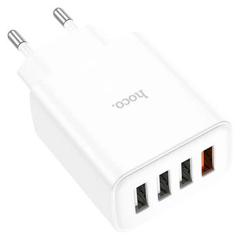 Зарядний пристрій Hoco C102A Fuerza 4USB 3.4A 28,5W White