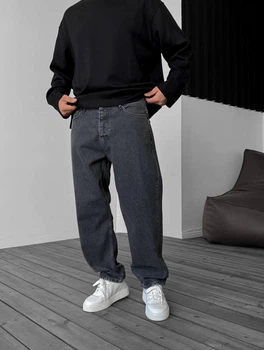 Чоловічі Джинсові Штани Сірі Однотонні Джинси Baggy 34 (373276)