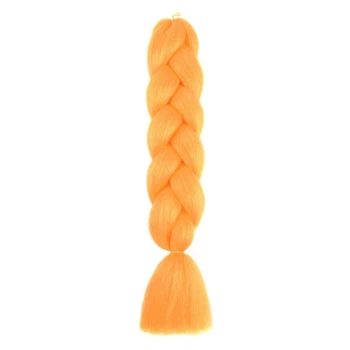 Канекалон Jumbo Braid однотонний помаранчевий коса довжина 60 см Вага 100 грам Термостійкий А20