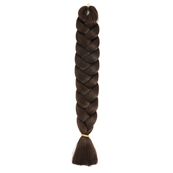 Канекалон Jumbo Braid однотонный коричневый коса длина 100 см Вес 165 грам Термостойкий 6#100