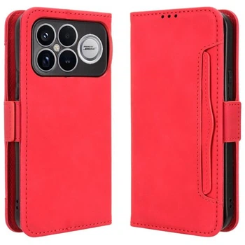 Чехол Deexe Wallet Stand для Xiaomi Poco F8 Ultra - Red