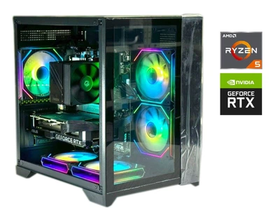 Игровой ПК Asus Prime Tower / AMD Ryzen 5 8400F (6 (12) ядер по 4.2 - 4.7 GHz) / 16 GB DDR5 / 1000 GB SSD / nVidia GeForce RTX 4060 Ti, 8 GB GDDR6, 128-bit / 550W
