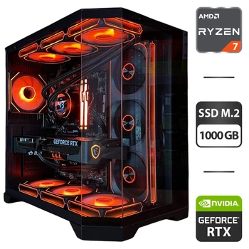 Сборка под заказ: игровой ПК GameMax Hype-M Black Tower / AMD Ryzen 7 7800X3D (8 (16) ядер по 4.2 - 5.0 GHz) / 32 GB DDR5 / 1000 GB SSD M.2 / nVidia GeForce RTX 5070 Ti, 16 GB GDDR7, 256-bit / 850W