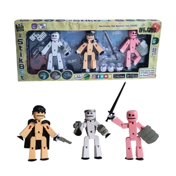 Набор фигурок стикбот для анимационного творчества Stikbot New collection Стикбот с оружием и одеждой для съёмки видео (NS3F-13)