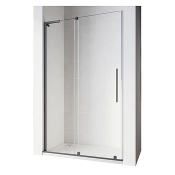 Двері у нішу Koer Walk-In розсувні Sr SD07-120x200-R-TR-07 прозоре скло Easy Clean 8мм Графіт KR5775