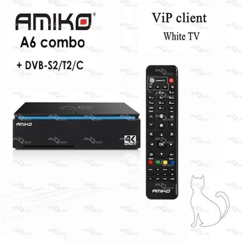 Amiko A6 Combo | кобінований Android box з супутниковим DVB-S2 та DVB-Т2/С приймачем з Conax + торент медіаплеєр з підтримкою Premium контенту MyTV, KODI Elementum. OTT