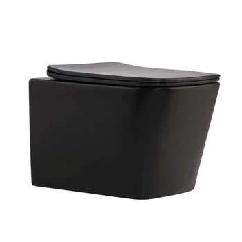 Унитаз подвесной Smart4Life Black 48 см безободковый прямоугольный с сиденьем Soft-close и системой смыва Tornado Qtap Tern Ultra Quite Чёрный матовый
