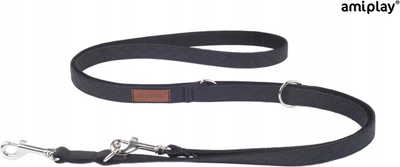Smycz regulowana Amiplay New York 6 w 1 XL 100 - 200 cm Czarna (5907563253698)