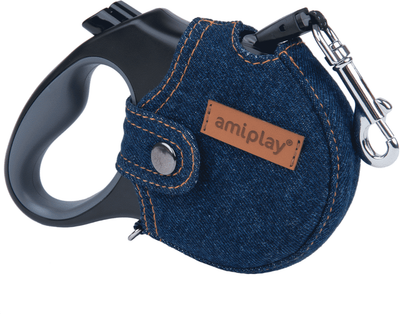 Smycz automatyczna Amiplay Infini z obudową Denim L 5 m Granatowa (5907563271531)