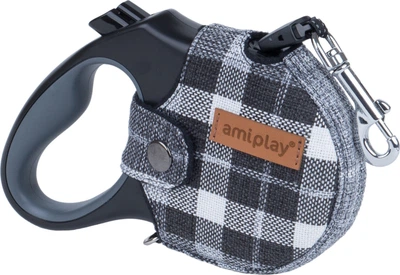 Smycz automatyczna Amiplay Infini z obudową London L 5 m Szara (5907563272040)