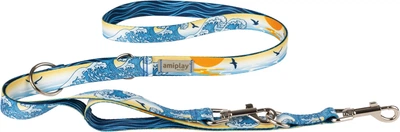 Smycz regulowana Amiplay BeNature 7 w 1 XL 100 - 200 cm Waves (5907563303881)