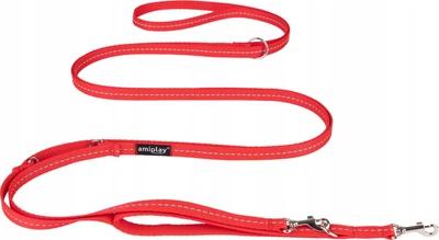 Регульований повідець Amiplay Reflective 8 в 1 S 200 - 400 см Червоний (5907563306141)