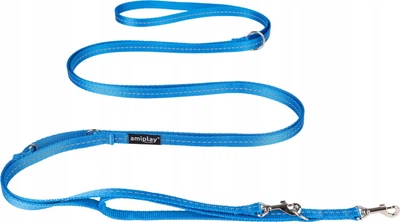 Smycz regulowana Amiplay Reflective 8 w 1 S 200 - 400 cm Niebieska (5907563306158)