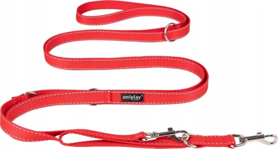 Регульований повідець Amiplay Reflective 8 в 1 L 200 - 400 см Червоний (5907563306226)