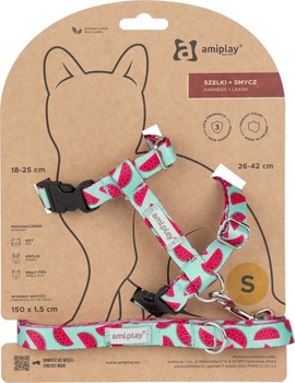 Szelka ze smyczą dla kotów Amiplay BeHappy S Watermelon (5907563304949)
