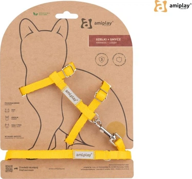 Szelka ze smyczą dla kotów Amiplay Samba M Żółta (5907563302938)