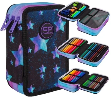 Шкільний пенал з трьома відділеннями Coolpack GALAXY JUMPER 3 з обладнанням