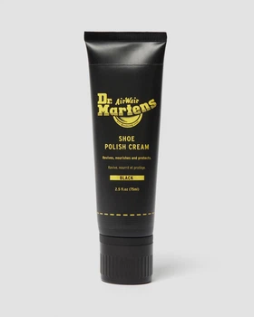 Чёрная крем-краска для обуви Dr.Martens Shoe Polish Black (75 мл) — восстановление цвета, тюбик с губкой