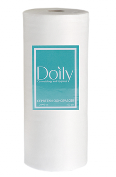 Серветки в рулоні 30х40 см, одноразові - Doily гладкі 100 шт - 40 г/м2