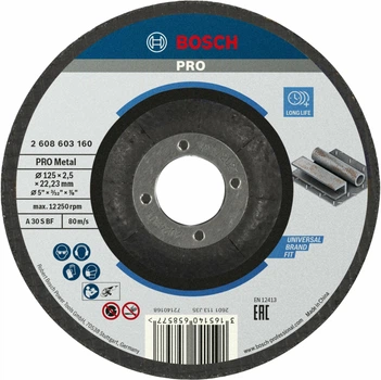 Отрезной круг Bosch PRO Metal 125×2.5×22.23 мм выпуклый (2608603160)