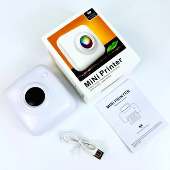 Портативний термопринтер Mini X3 з Bluetooth для термодруку зі смартфона білий