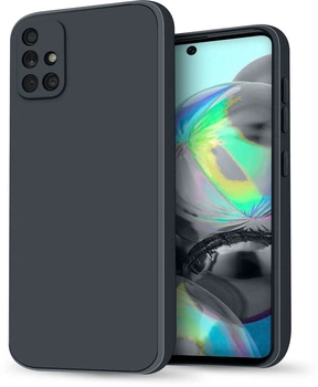 Силиконовый чехол HardCorner Samsung Galaxy A71 A715 (с микрофиброй) Gray Blue (34819-6D)