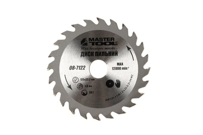 Диск пильный для дерева Mastertool с твердосплавными напайками 125х22.2х24Т 08-7122