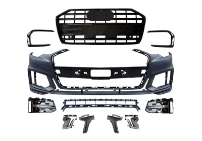 Бампер передній у зборі S-Line 2022+ BLACK для Audi A6 C8 2018+ для Audi A6 C8 2018- (9364)