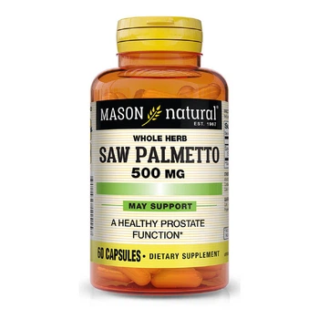 З Пальметто 500 мг, Простати, Saw Palmetto, Mason Natural, 60 капсул