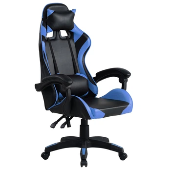 Кресло компьютерное игровое или для офиса Gamer Pro Jaguar Черное с синим