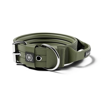 Широкий сверхпрочный ошейник для собак с ручкой BullyBillows Pin Collar Handle 5 cm M: 50 мм, ОШ 43-50 см Зеленый
