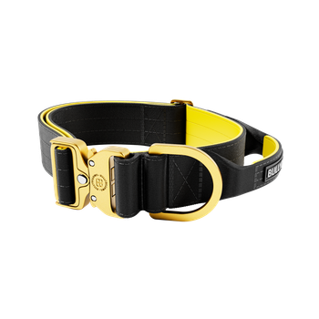 Тактичний широкий полегшений нашийник із ручкою для собак BullyBillows Lighter Combat Collar Handle 5 cm S: 50 мм, ОШ 40-50 см Жовтий