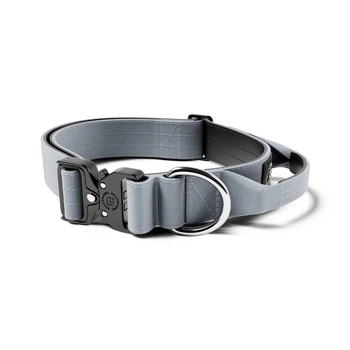 Тактический ошейник с ручкой для собак BullyBillows Combat Collar Handle 4 cm L: 40 мм, ОШ 48-66 см Серый