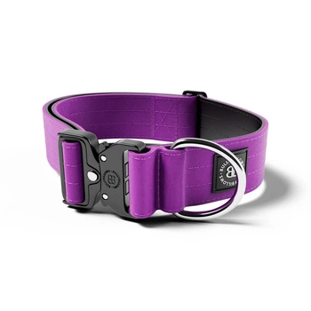 Тактический широкий ошейник для собак BullyBillows Combat Collar No Handle 5 cm L: 50 мм, ОШ 45-68 см Фиолетовый