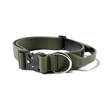 Тактический ошейник с ручкой для собак BullyBillows Combat Collar Handle 4 cm L: 40 мм, ОШ 48-66 см Зеленый