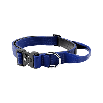 Тактичний нашийник для цуценят та міні собак BullyBillows Combat Collar Handle 2.5 cm XS-M: 25 мм, ОШ 34-46 см Синій