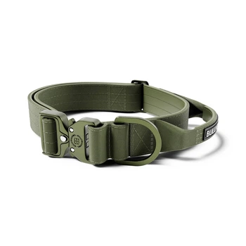 Облегченный тактический ошейник с ручкой для собак BullyBillows Lighter Combat Collar Handle 4 cm L: 40 мм, ОШ 48-66 см Зеленый