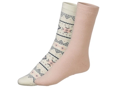 Термо-шкарпетки 2 пари утеплені хутром для жінки Esmara LYCRA® 457136 35-38 Різнобарвний