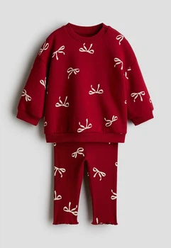 Дитячий новорічний комплект (світшот + легінси) для дівчинки H&M 86 см Червоний (25120504D)