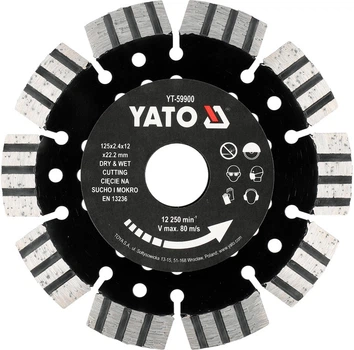 Tarcza do żelbetu Yato YT-59900 laserowo spawane segmenty 125 mm (5906083119378)