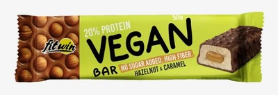 Протеиновый батончик FitWin Vegan Bar 50 г Фундук - Карамель