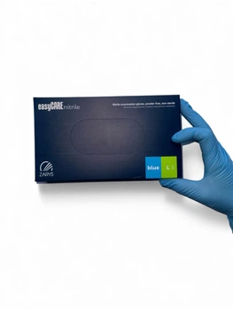 Перчатки нитриловые нестерильные неопудренные easyCARE nitrile L 100 шт синие