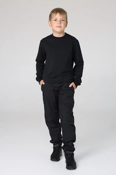 Джоггеры зимние SmileTime для мальчика на флисе WarmS Fashion Relax fit черный ,рост 116 (ZJ32-02-1)
