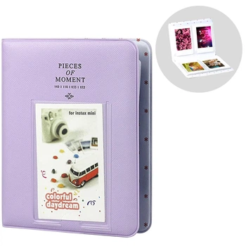 Альбом для фото FujiFilm INSTAX mini для мгновенных фотографий 64 фото экокожа 11х13,5х1,5 см фиолетовый (CCCF-009)