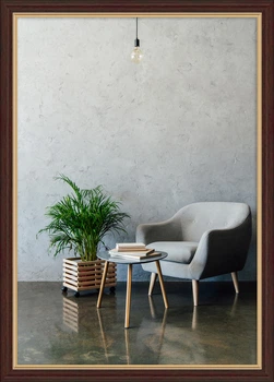 Фоторамка пластиковая 21х30 багет: AM1515-152-32 Темное дерево с золотом (с акриловым стеклом 1.5мм, двп с ножкой) EmojiFrame