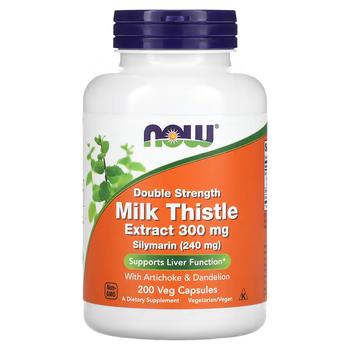 Екстракт розторопші NOW Foods Силімарин Milk Thistle подвійної сили 300 мг 200 капсул