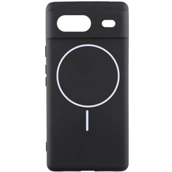 Чехол силиконовый Premium Silicone Case Full Camera with MagFit MagSafe для Google Pixel 8a Черный / Black
