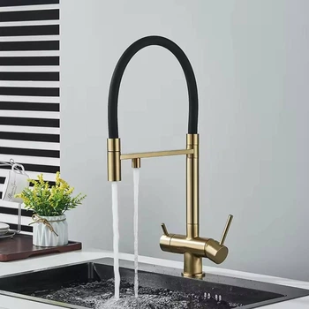 Смеситель для кухни с подключением к фильтру FUTURA Матовое золото 399BTB